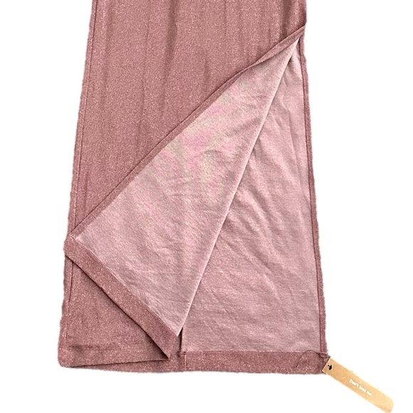 Reformation Women's Kinsey Lace Up Knit Maxi Dress Metallic Pink Sparkle Size S - Picture 9 of 16